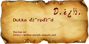 Dutka Árpád névjegykártya