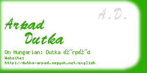 arpad dutka business card